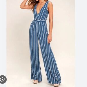Montauk Yacht Club Blue and White Striped Jumpsuit